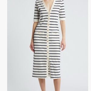 FRAME Midi Stiped Henley Dress